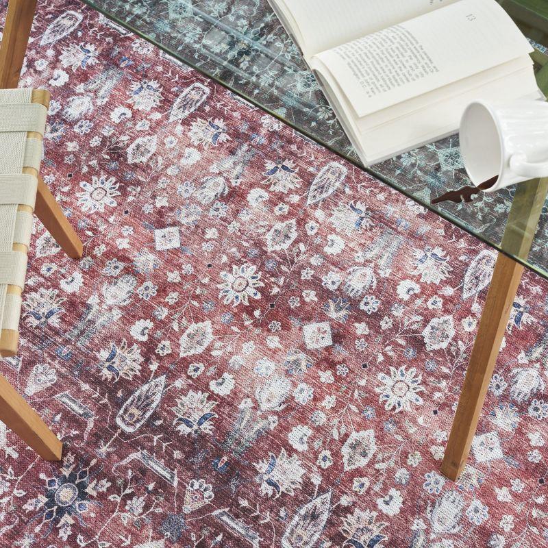 Nourison Washable Brilliance 7'10" x 9'10" Brick/Ivory Vintage Indoor Rug