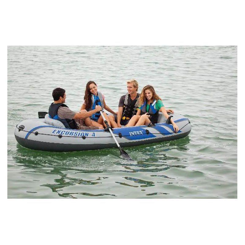 Intex Excursion 4 Inflatable Rafting/Fishing Boat Set With 2 Oars | 68324EP