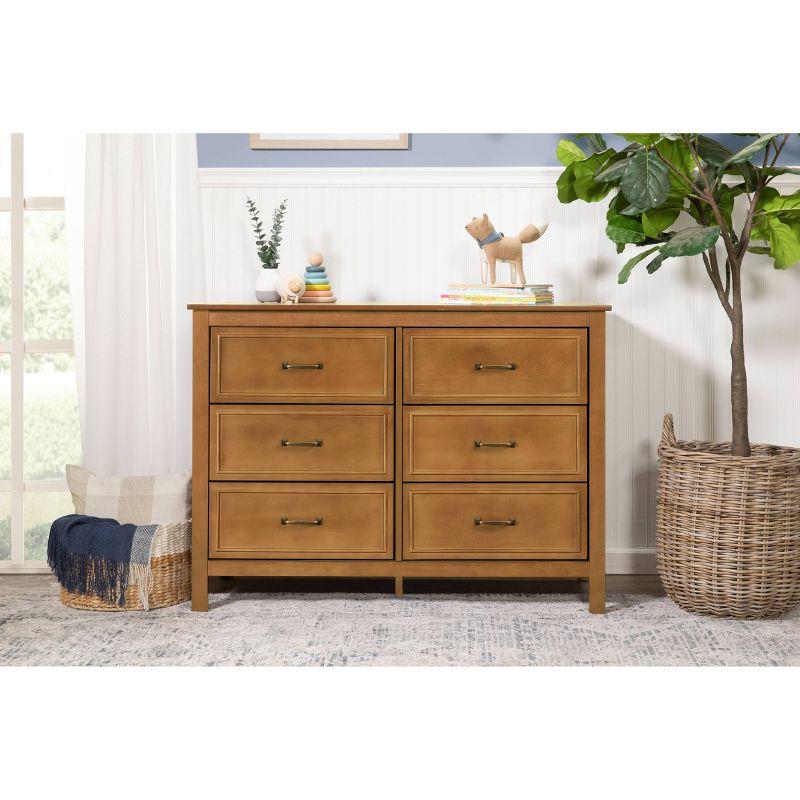 Chestnut Double Nursery Dresser with Classic Metal Pulls