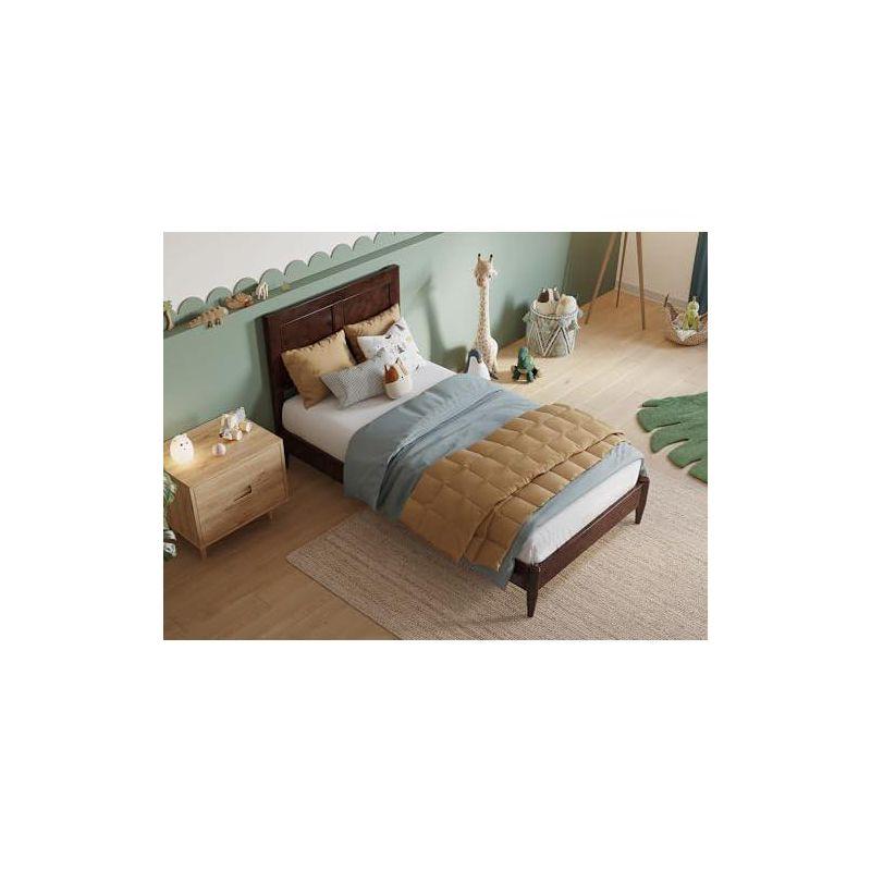 AFI Furnishings Berkshire Twin Solid Wood Low Profile Platform Bed in Walnut