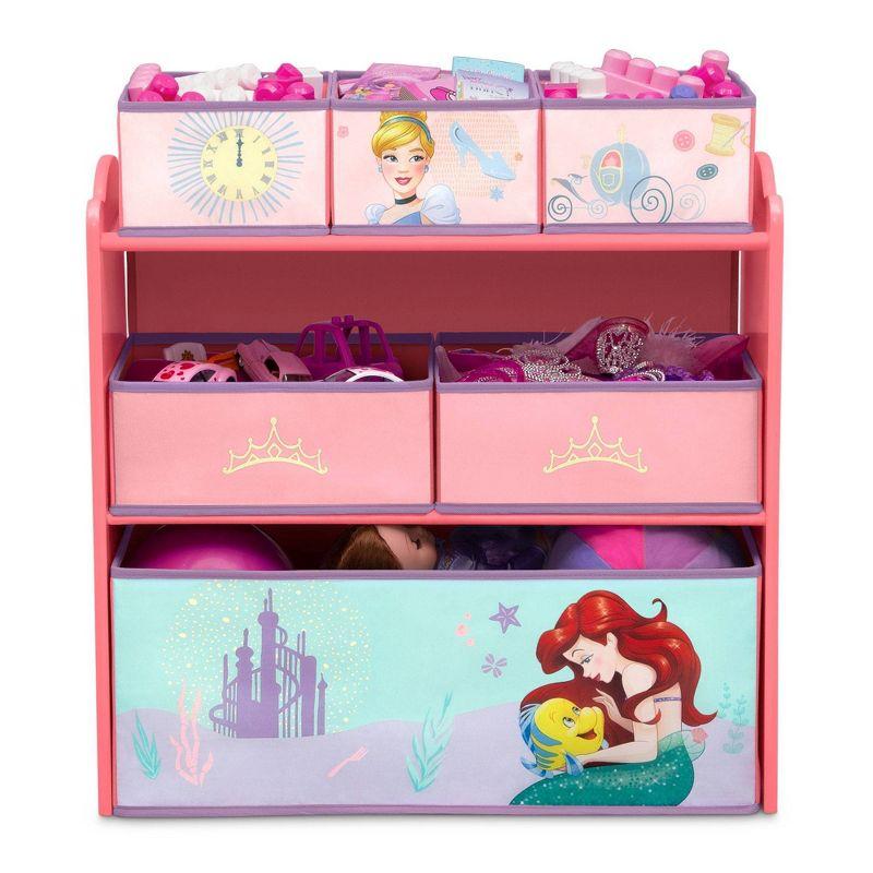 Delta Children 6 Bin Design and Storage Toy Organizer - Greenguard Gold Certified - Disney Princess