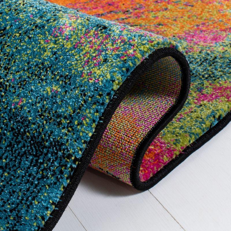 Galaxy GAL117 Power Loomed Indoor Area Rug - Blue/Orange - 6'7"x9' - Safavieh