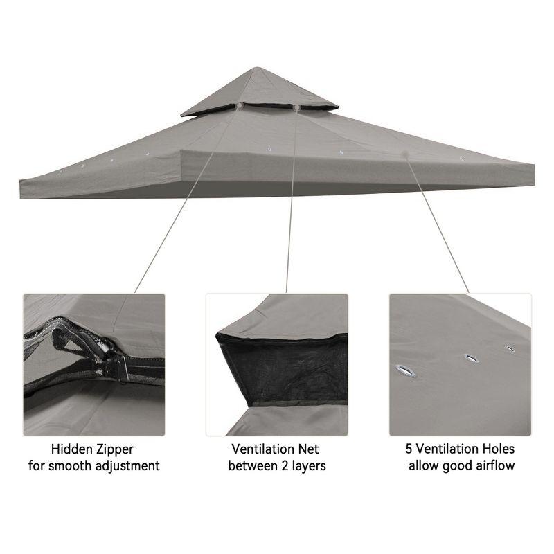 Yescom Yescom Canopy Top Replacement for 2-Tier Crescent TJSG081 Gazebo Outdoor Garden Yard Patio Cover