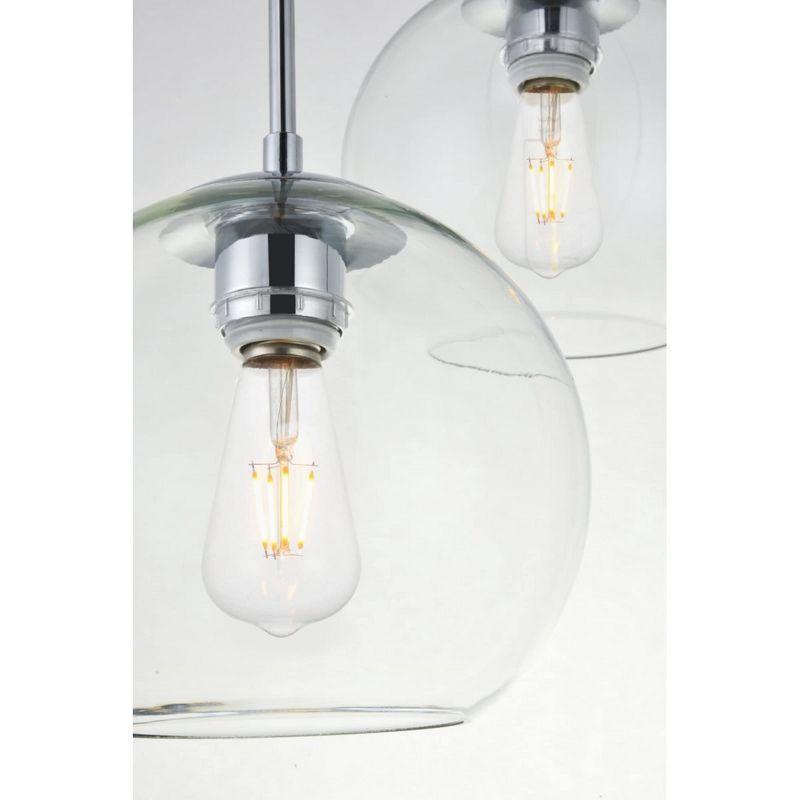 Elegant Lighting Baxter 3 Lights Chrome Pendant With Clear Glass