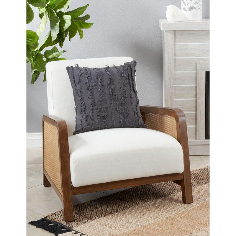 Isla Fringed Cotton Blend Throw Pillow