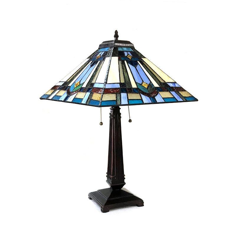 Chloe Lighting Irwin Tiffany-style 2 Light Mission Table Lamp 16" Shade