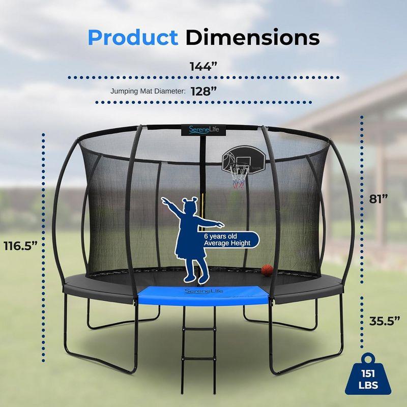 SereneLife Outdoor Trampoline with Net Enclosure