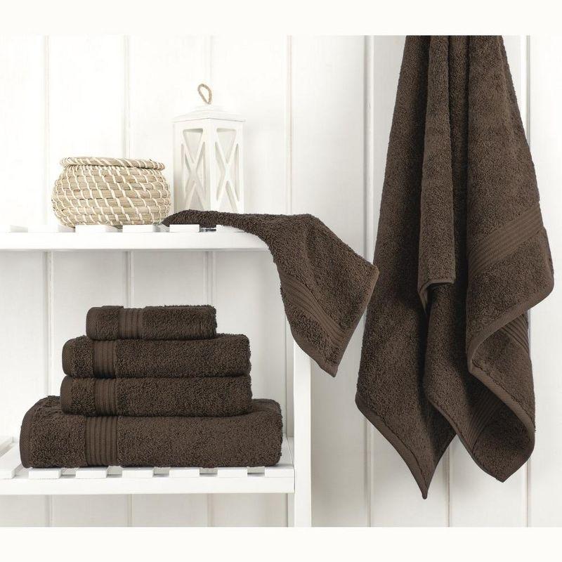 American Soft Linen Bekos 6 Piece Towel Set, 100% Cotton Bath Towel Set for Bathroom, Brown