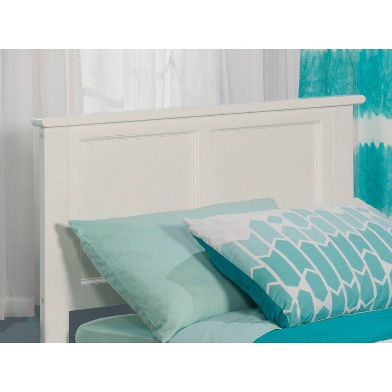 Twin White Wood Panel Headboard with USB Charger