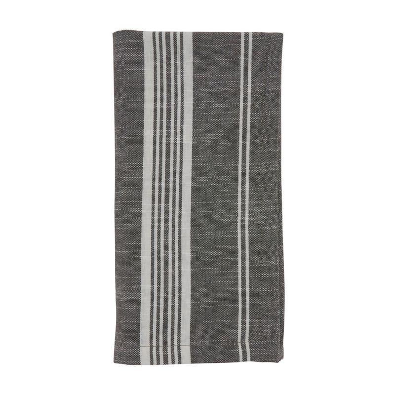 Gray Striped Cotton Table Napkins Set of Four