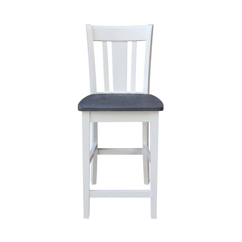 24" San Remo Counter Height Barstool White - International Concepts: Hardwood Frame, Armless Design, Fixed Seat