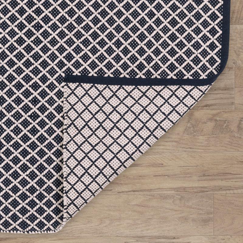 Trellis Navy Handwoven Indoor/Outdoor Rug