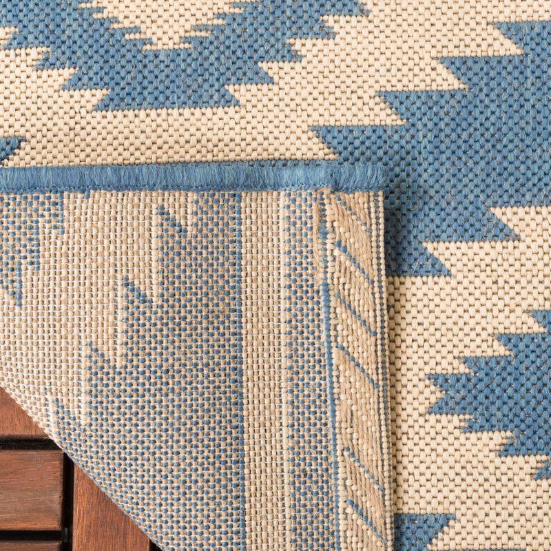 Beach House BHS171 POWER LOOMED Indoor/Outdoor Runner Rug - Cream/Blue - 2'2"x4' - Safavieh