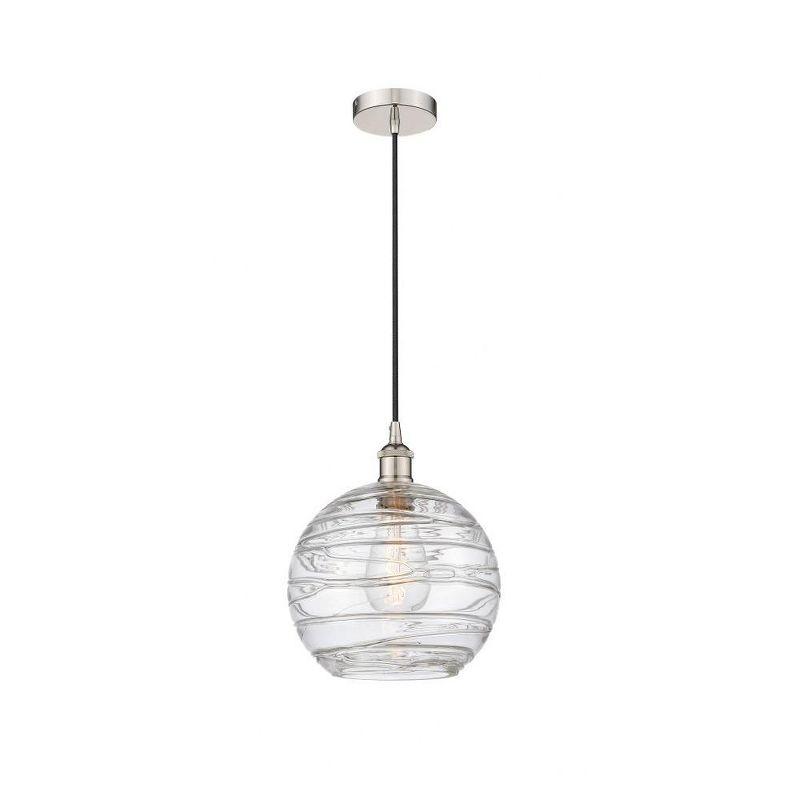 Innovations Lighting Athens Deco Swirl 1 - Light Pendant in  Polished Nickel