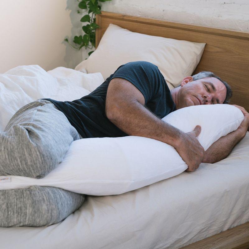 MedCline Therapeutic Full Body Pillow - Pillow for Side Sleepers - Shredded Memory Foam - Medium / Large - 5'2" & Above
