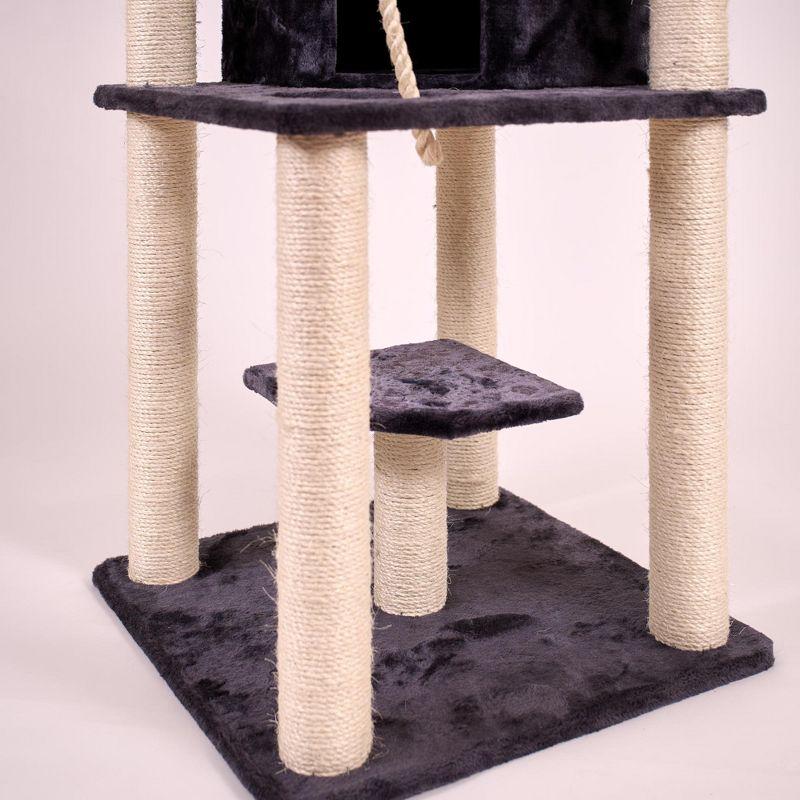 82 Inches Multi-Level Big Cat Tree. Tall Multi-Cats Tower with 2 Big Cat Condos A8202