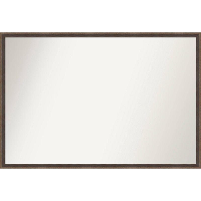 Mocha Brown Hardwood Rectangular Bathroom Wall Mirror