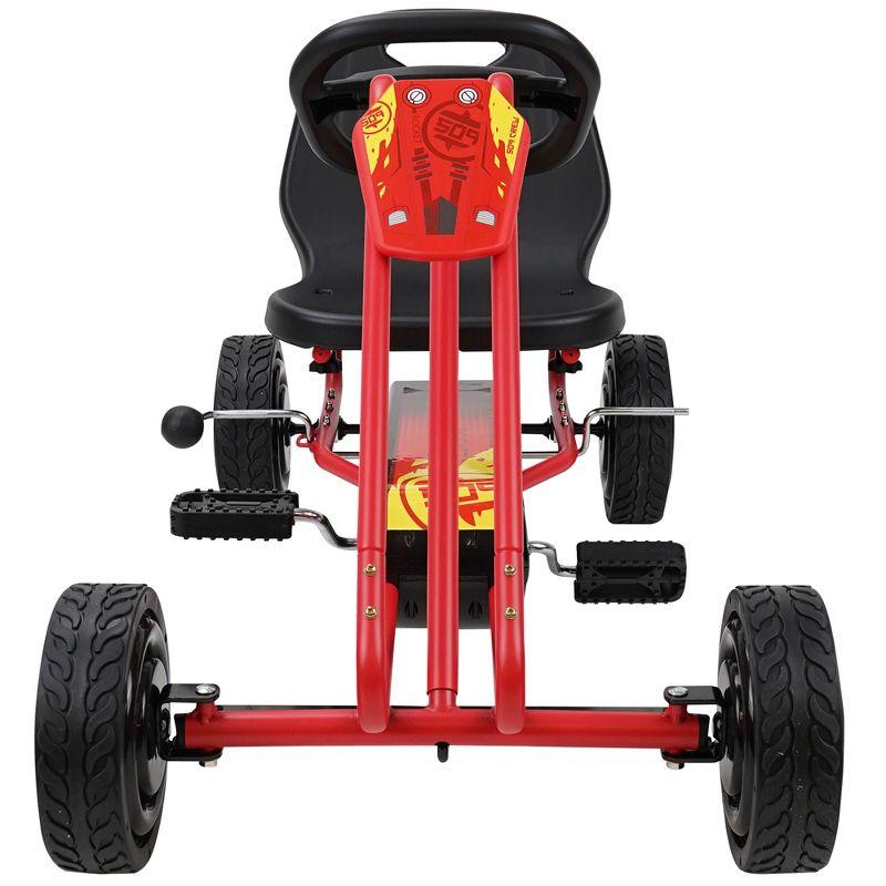 Red Rocket Pedal Go Kart with Adjustable Ergonomic Seat