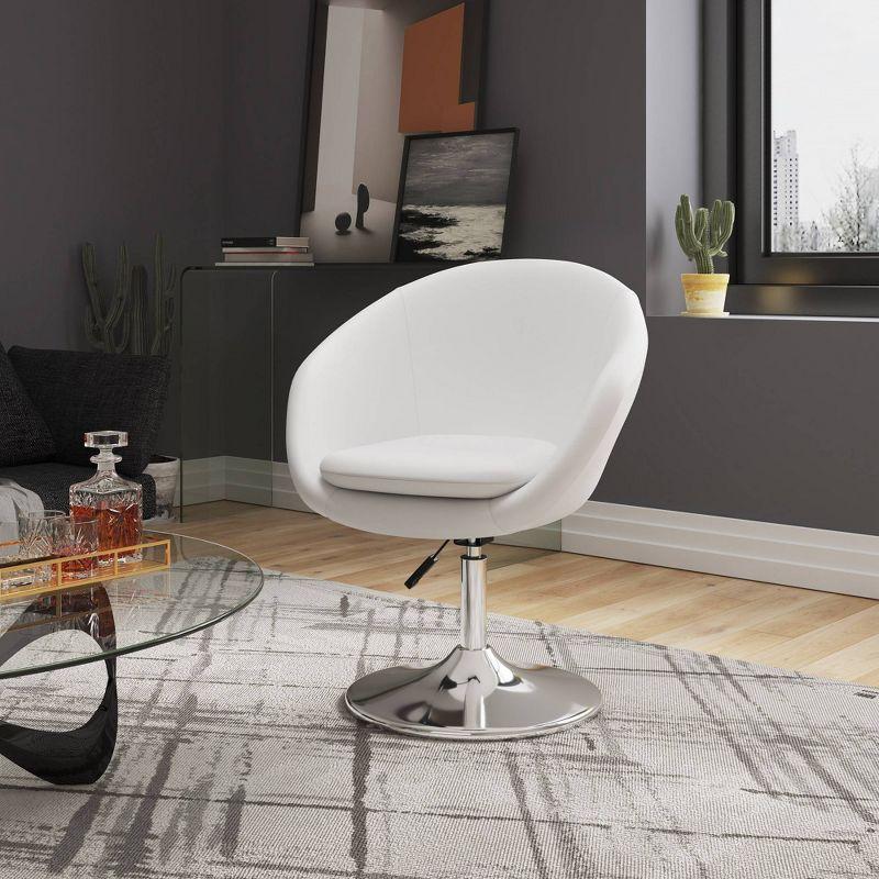 Set of 2 Hopper Wool Blend Adjustable Height Chairs White - Manhattan Comfort: Swivel, for Office & Dorm