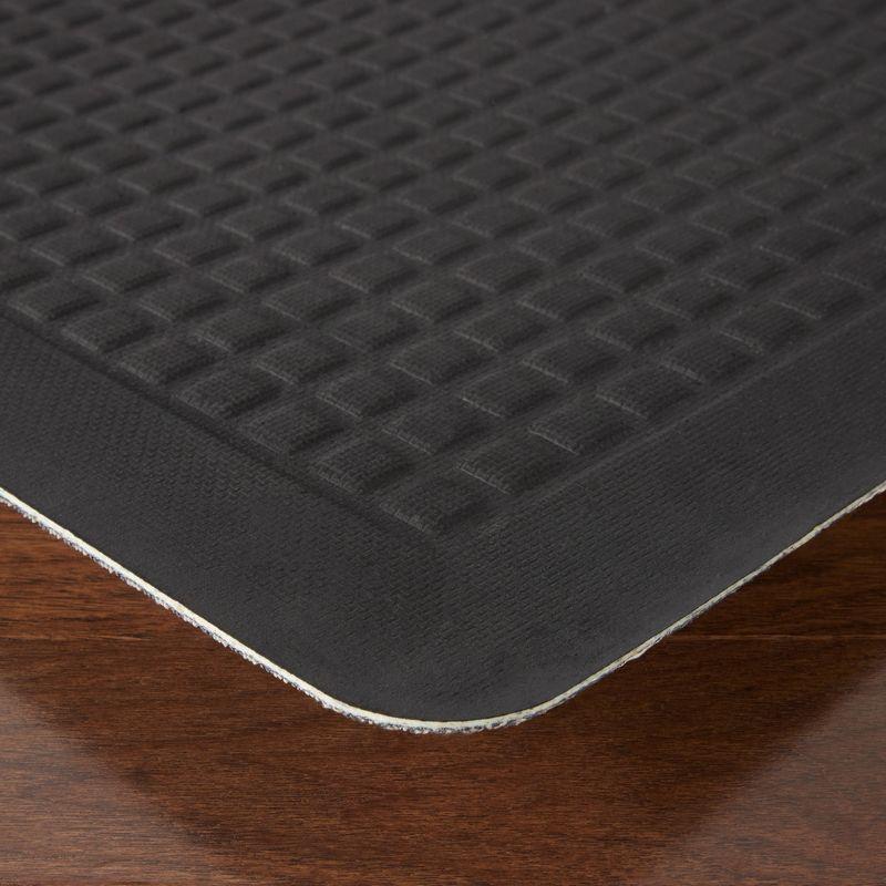 Beige Heathered Anti-Fatigue Kitchen Mat with Border