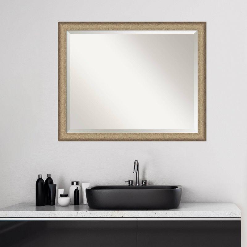 Elegant Brushed Framed Bathroom Vanity Wall Mirror - Amanti Art