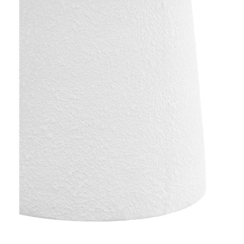 Hollie 18" Minimalist Modern Drum Accent Table Pedestal, White Frosted - JONATHAN Y