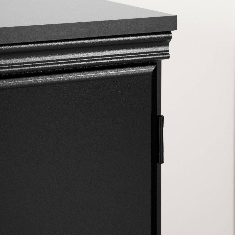 2 Door Morgan Storage Cabinet Pure Black - South Shore: Adjustable Shelf, Laminated Particle Board