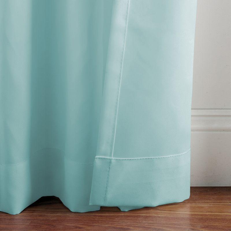 Mineral Blue Polyester Tab Top Outdoor Curtain Panel