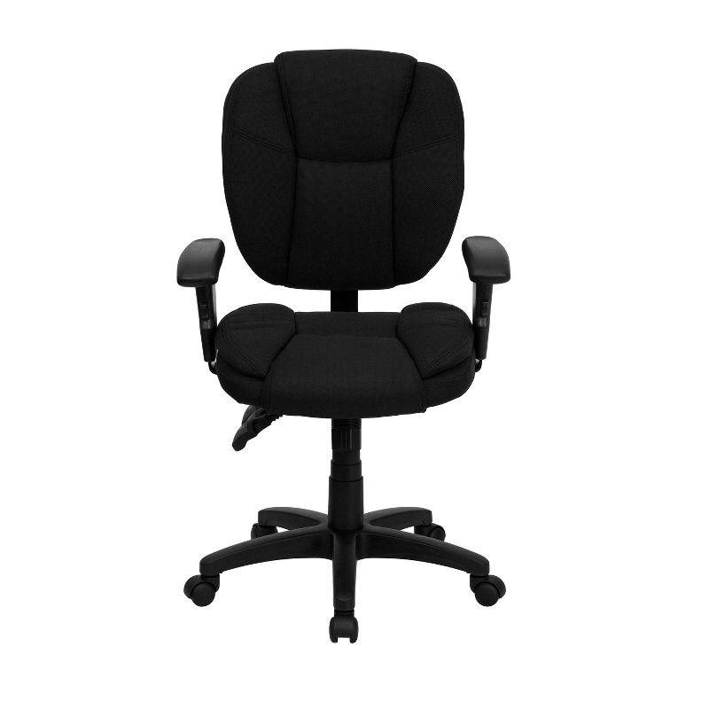 Flash Furniture Mid-Back Multifunction Swivel Ergonomic Task Office Chair with Pillow Top Cushioning and Adjustable Arms