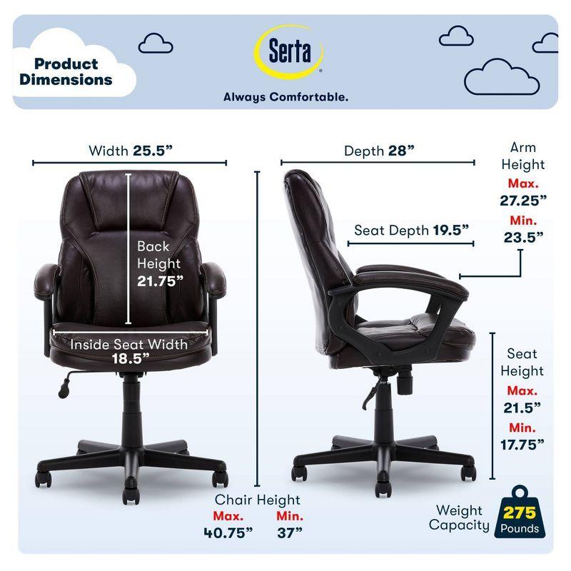 Serta Serta Mitchell Ergonomic Manager's Office Chair, Roasted Chestnut Brown