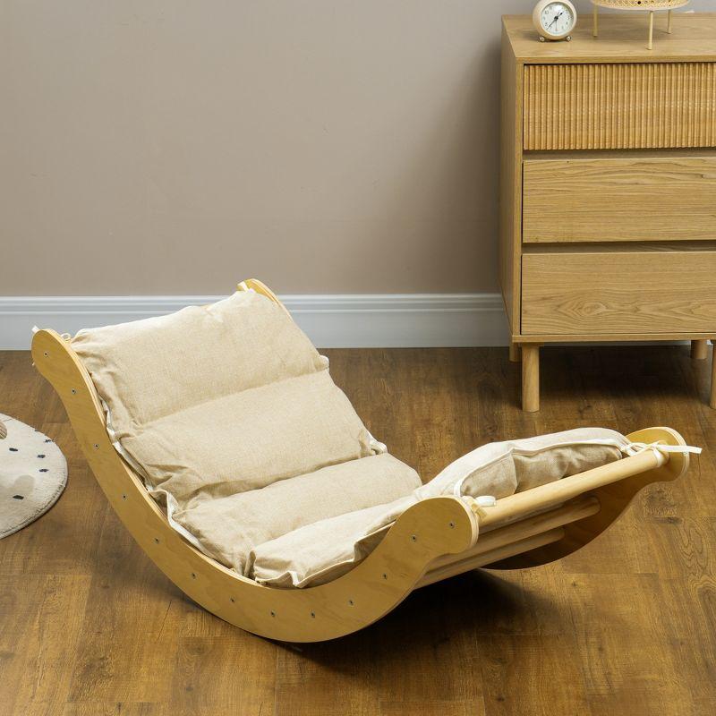 Qaba Toddler Climbing Toys, Indoor 4 In 1 Pikler Climbing Set with Arch Climber, Ramp & Cushion, Wooden Montessori Climbing Set, Baby Play Gym for Indoor Playground, Wood | Wayfair