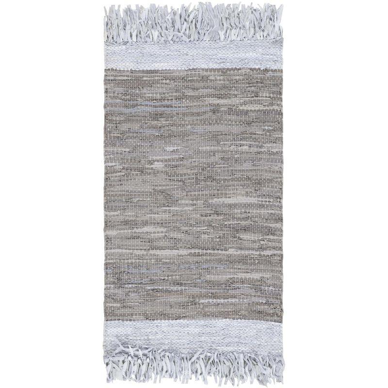 Vintage Leather VTL310 Hand Woven Indoor Accent Rug - Light Grey/Taupe - 2'x3' - Safavieh