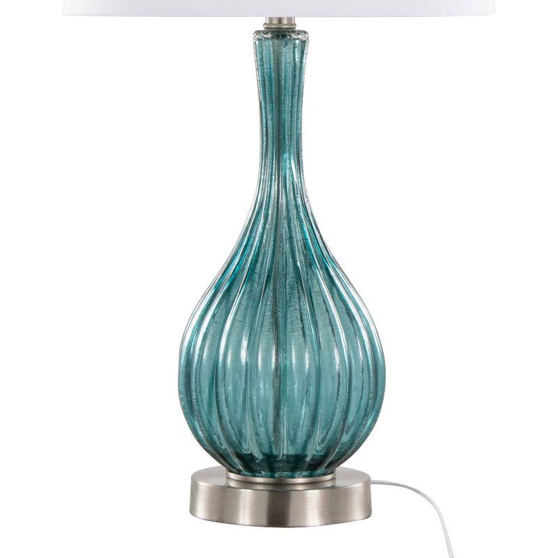 LumiSource Jenny 27" Table Lamps: Brushed Nickel Accents, Linen Drum Shade, UL Listed