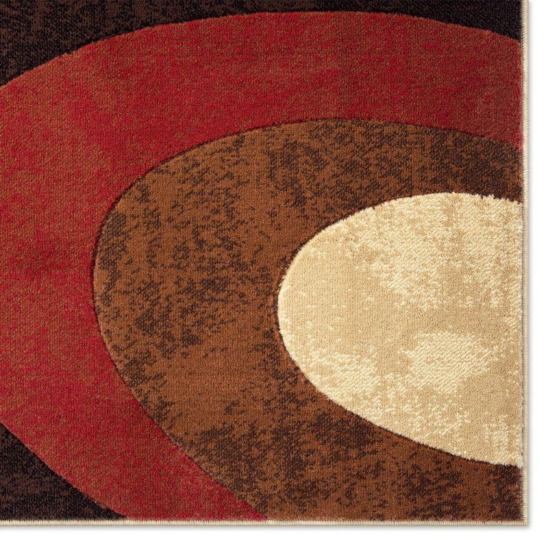 Home Dynamix Slade Contemporary Abstract Area Rug, Brown/Red, 3'11"x5'2"