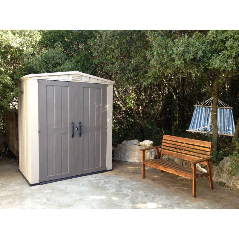 Keter 6'x3' Factor Outdoor Storage Shed Brown: Resin Frame, All-Weather, 10 Year Limited Warranty