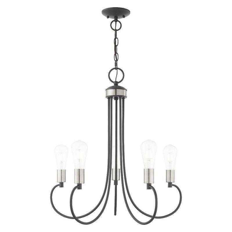 Livex Lighting Bari 5 - Light Chandelier in  Scandinavian Gray