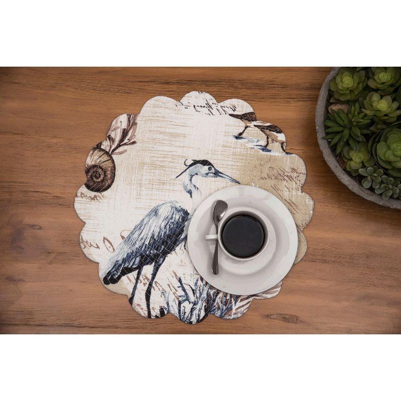 C&F Home Brunswick Island Round Cotton Placemat Machine Washable Set of 6