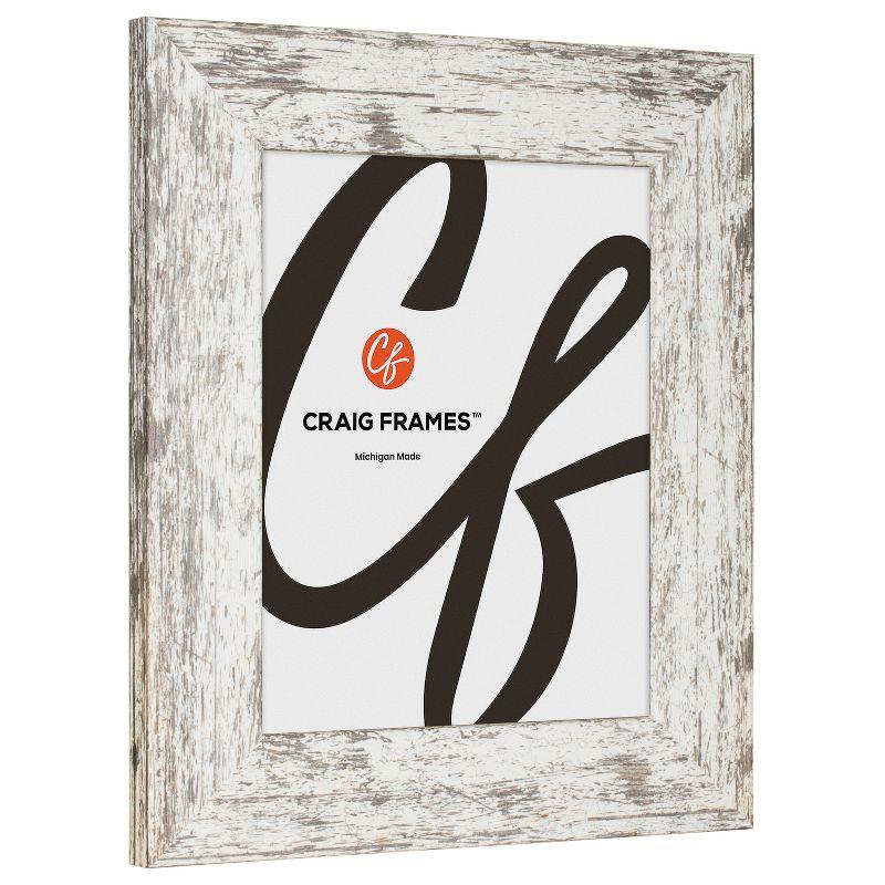 Craig Frames American Barn 12x12 inch White Barnwood Picture Frame Set Matted for a 9x9 Photo, Set of 4