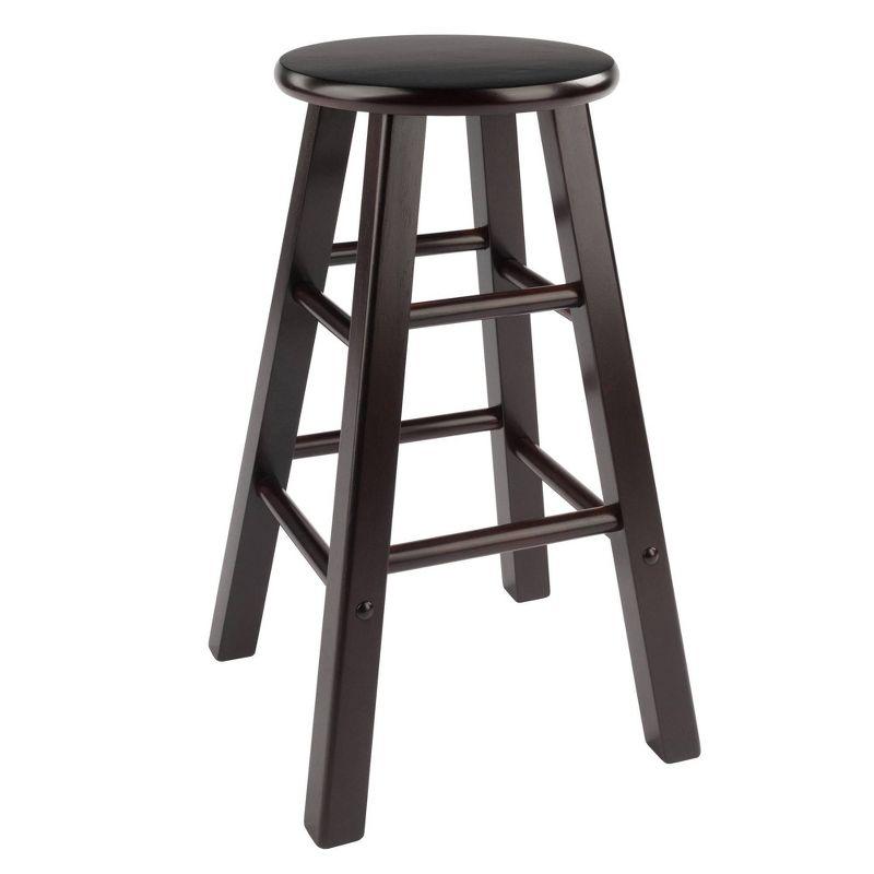 Espresso Solid Wood 24" Counter Height Barstools, Set of 2