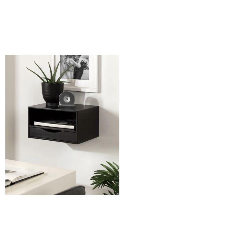 Kate and Laurel Hutton Rectangle Wood Floating Side Table, 12.5x10x7, Gray