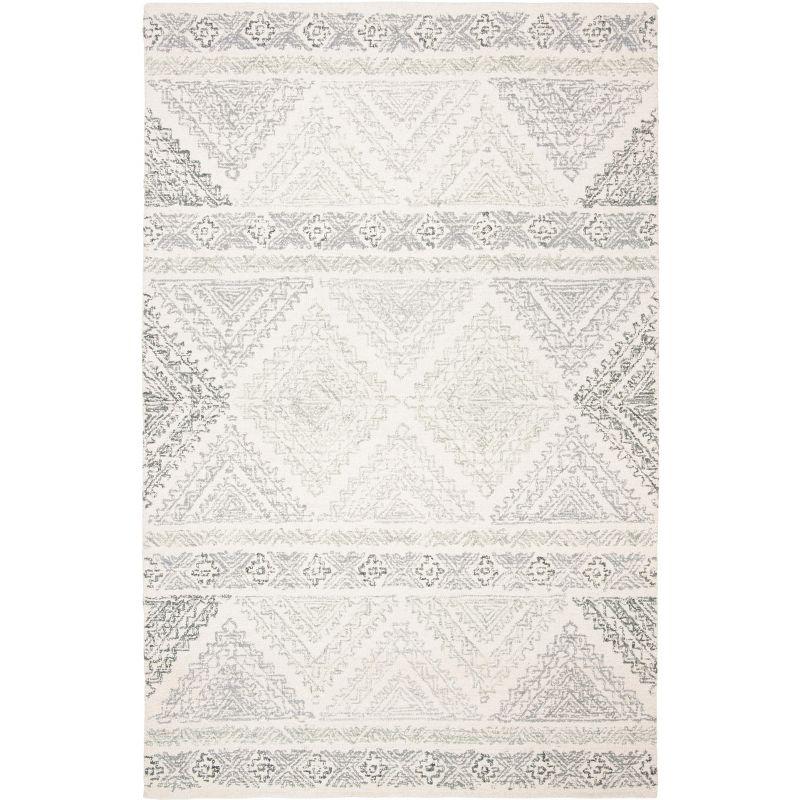 Micro-Loop MLP206 Hand Tufted Indoor Area Rug - Ivory/Grey - 5'x8' - Safavieh