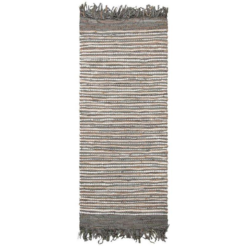 Vintage Leather VTL373 Hand Woven Indoor Accent Rug - Grey/Multi - 2'3"x4' - Safavieh.