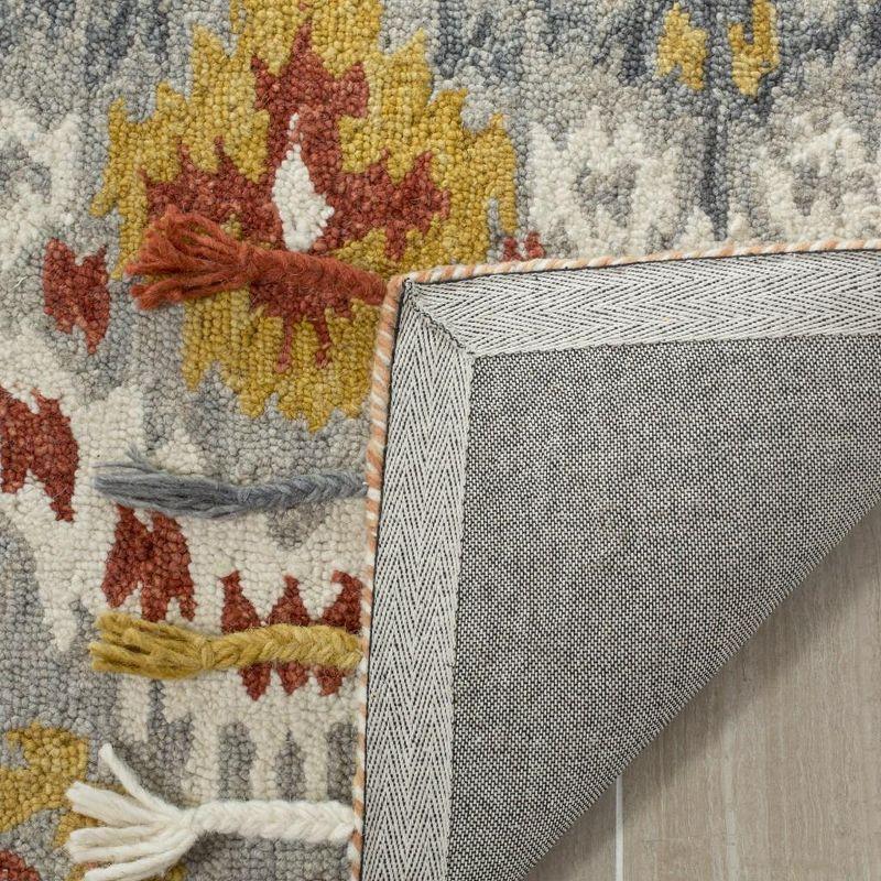 Suzani SZN202 Hand Hooked Indoor Accent Rug - Grey/Gold - 3'x5' - Safavieh.