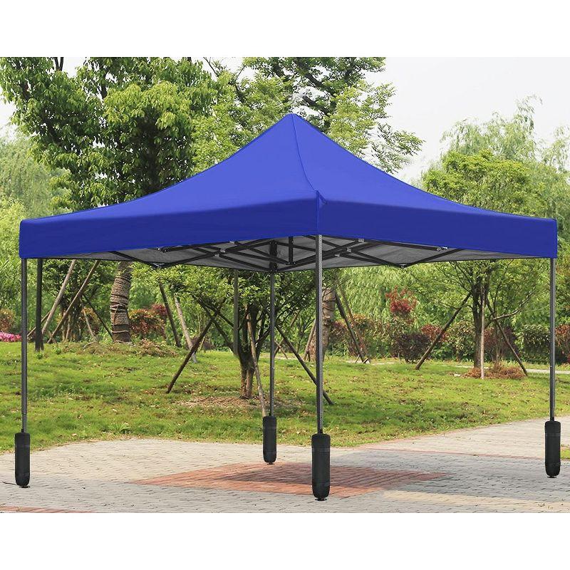 FDW Pop Up Canopy Tent 9.8x9.8, Anti-UV, Straight Leg and Easy up Sun Shelter for Parties, Camping with Portable Bag, 4 Sand Bags