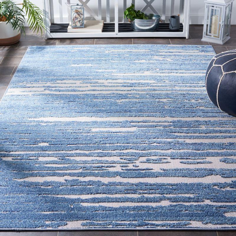 Cabana CBN506 Power Loomed Indoor/Outdoor Area Rug - Blue/Beige - 6'7"x6'7" - Safavieh.