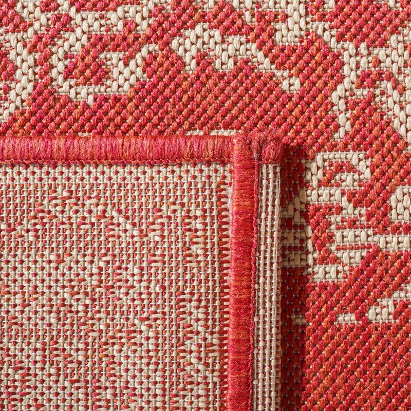 Beach House BHS180 POWER LOOMED Indoor/Outdoor Runner Rug - Red/Creme - 2'2"x6' - Safavieh