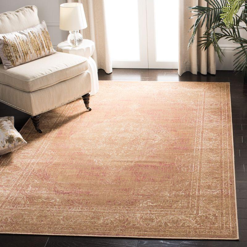 Vintage VTG112 Power Loomed Indoor Skid-Resistant Area Rug - Taupe - 4'x5'7" - Safavieh