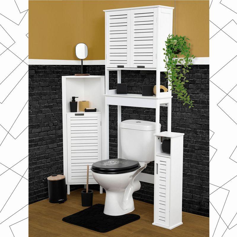 Evideco Miami White Toilet Paper Storage Cabinet with Dispenser, Compact