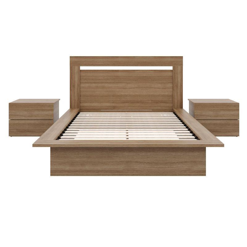Nexera 4pc Full Malibu Bedroom Set Brown Oak