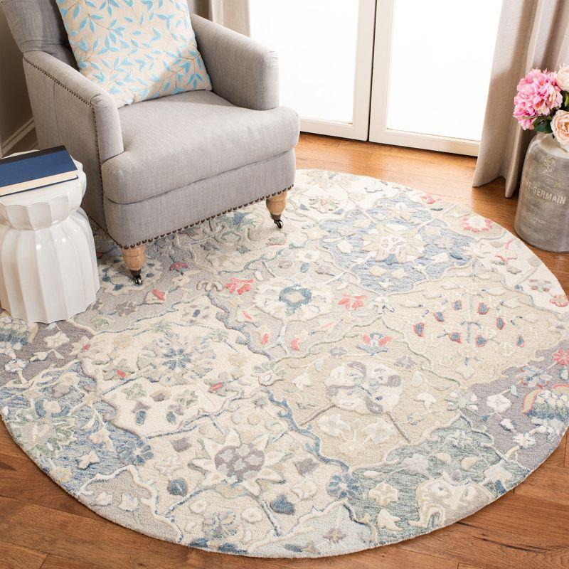 Glamour GLM622 Hand Tufted Area Rug - Ivory/Red - 4' round - Safavieh.